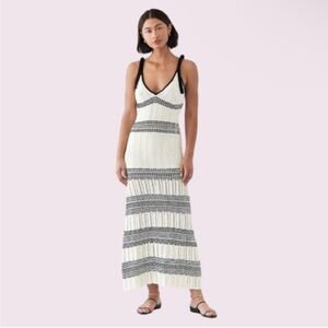 Ramy Brook Birdie Crochet Black and White Maxi Dress